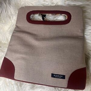GIACINI ATELIER -Burgundy and Taupe Gray Hand Purse